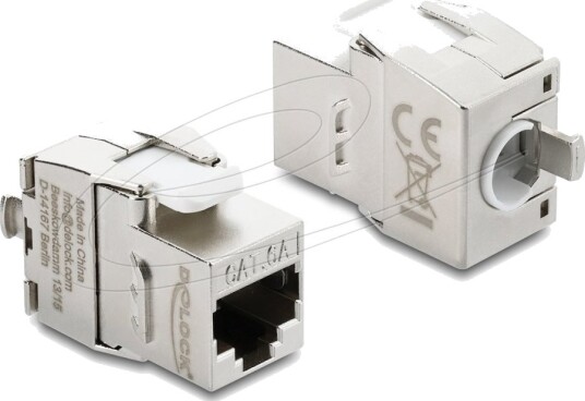 Delock Rj 45 Cat 6A Hvit Sølv