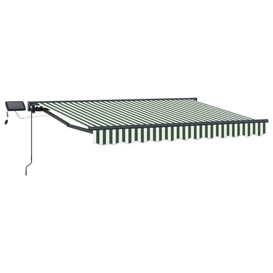 vidaXL Manuell markiseramme med LEDs Grønn, Hvit, Antrasitt 3 x 2,5 m