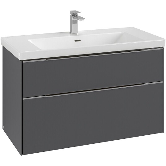 Villeroy & Boch Subway 3.0 Servantskap m/2 skuffer 973x576x478 mm Grafitt Matt Villeroy & Boch Subway 3.0 Servantskap m/2 skuffer 973x576x478 mm Grafitt Matt