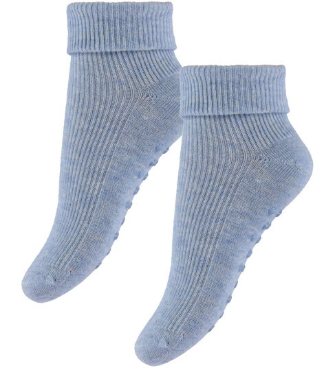 Minymo Baby Rib Sock W. Abs (2-Pack) - Blue - 19\22