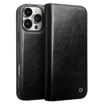 iPhone 16 Pro Qialino Classic Lommebok-deksel I Lær Svart