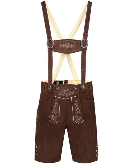 Brun Skinnimitert Lederhosen til Mann Medium/Large Brun Skinnimitert Lederhosen til Mann Medium/Large