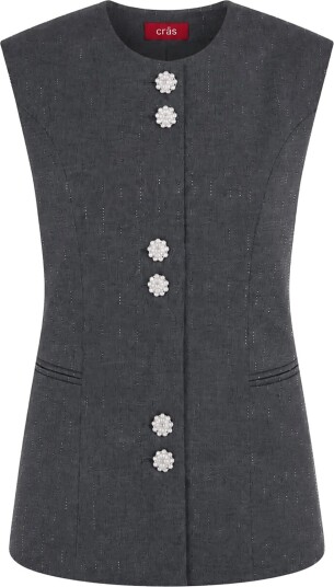 crās Richacras Waistcoat GREY MELANGE 40 crās Richacras Waistcoat GREY MELANGE 40
