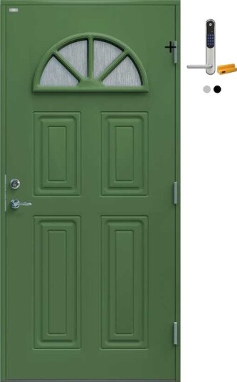 Ytterdør Diplomat Cristine Cotswold Glass med Yale Doorman Classic Home