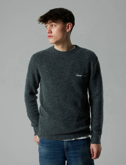 LMTD Nlmreave Ls O Neck Knit Grey 146 152