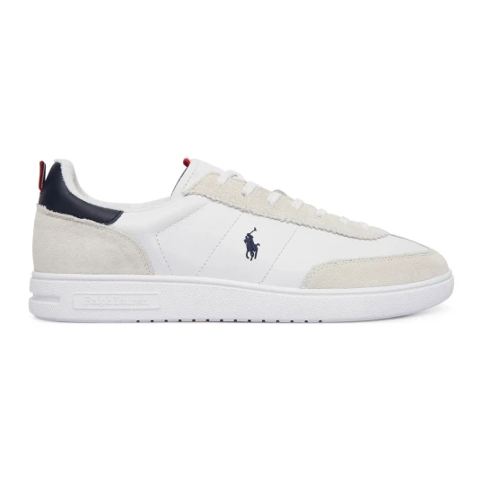Polo Ralph Lauren Bedford Leather-Suede Sneaker - White - 40.5