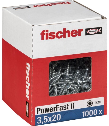 Fischer Sponplateskruer PowerFast II Galvanisert TX VG (3,5 × 20 mm) 1000 Stk.