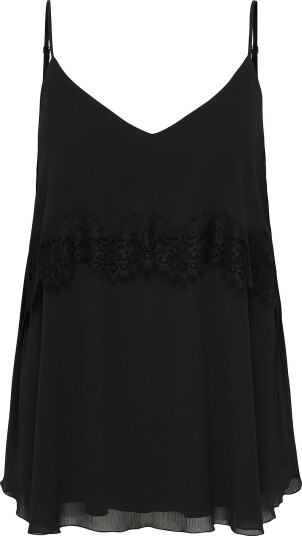 Only Carmakoma Blondebluse Caryra Singlet Lace Top Wvn Svart