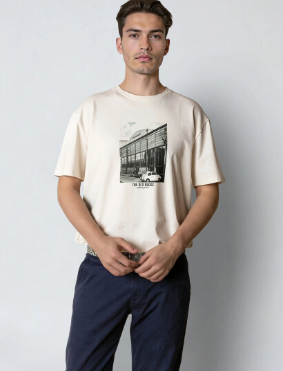 Clean Cut Copenhagen Old Docks Organic T-Shirt - Cream - XXL