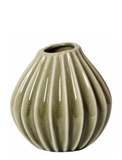 Broste Copenhagen Wide Vase S Khaki green H 15CM