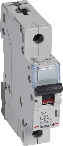 Legrand 10 stk TX3 MCB automatsikring C20 1P 1M 6/6kA