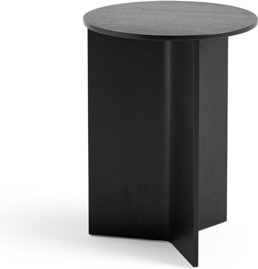 Hay - Slit Table Wood Round High Black Oak Sofabord Svart Tre
