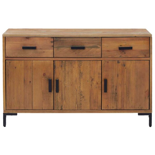 vidaXL Skjenk brun 110x35x70 cm gjennvunnet heltre furu