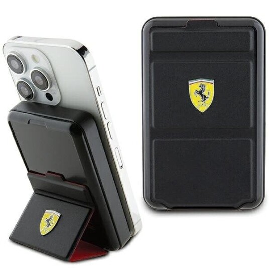 Ferrari Powerbank 10000mAh med Magsafe og Stativfunksjon Svart Ferrari Powerbank 10000mAh med Magsafe og Stativfunksjon Svart