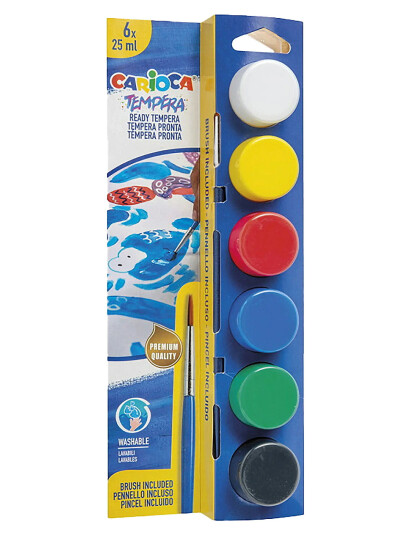 Carioca Carioca Temperafärger 6 X 25 Ml Klassiska - Multi/patterned - ONE SIZE Carioca Carioca Temperafärger 6 X 25 Ml Klassiska - Multi/patterned - ONE SIZE
