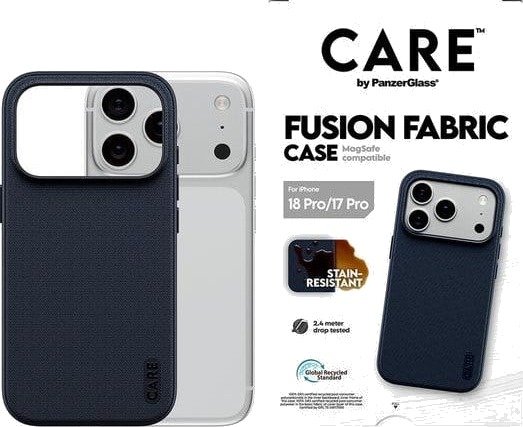 CARE by PanzerGlass Fusion Fabric Deksel med MagSafe til iPhone 18 Pro / 17 Pro - Blå