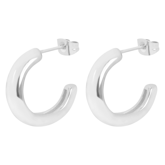 DARK Chunky Plain Creole Silver