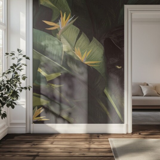 Tapet Panther Jungle Scene Tapet Panther Jungle Scene
