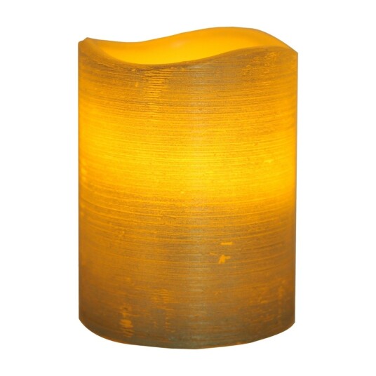 KULZ RUSTIKK LED STEARINLYS 10 CM GULL