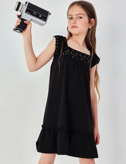 Boboli Knit Stretch Dress For Girl Bci Black 104 Boboli Knit Stretch Dress For Girl Bci Black 104