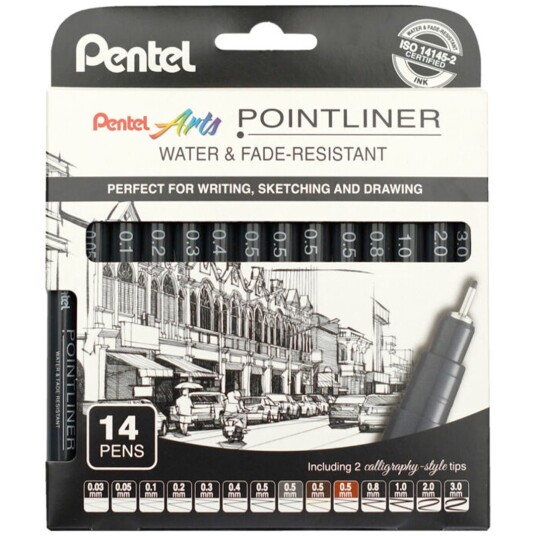 Pentel Pointliner 14-sett