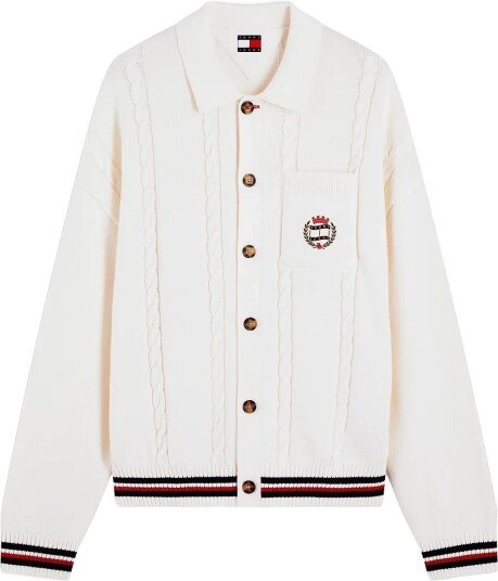 Tommy Jeans Tjm Rlx Cable Knitted Cardigan White M