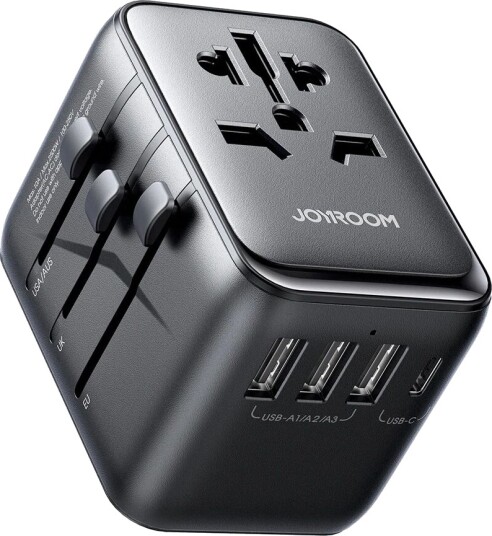 Joyroom Jr-Tcw01 Universell Reiselader 15W 3Xusb-A/Usb-C Svart