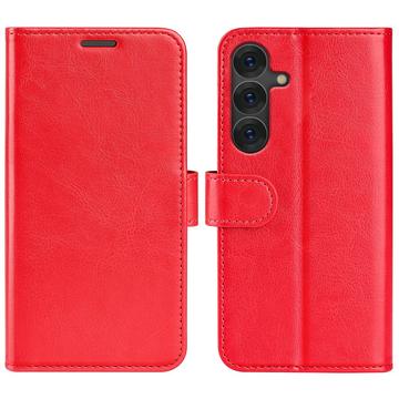 Samsung Galaxy S25 Lommebok deksel med Magnetisk Lukning Rød
