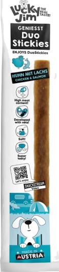 Lucky Jim Duostickies Sparepakke Med Laks Kylling 3 X 15 G