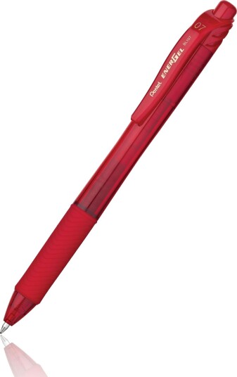 Pentel Energel - Rulleballpenn - Rød - Gelblekk - 0.7 Mm - Medium - Retraktil