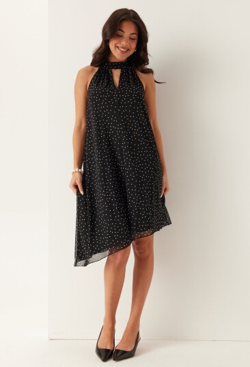 Bubbleroom Tie Reversible Short Mesh Dress