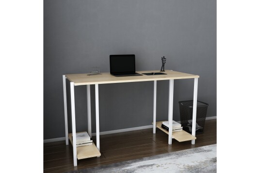 Skrivebord Yepan 60x73,8x125,2 cm med oppbevaring Hvit