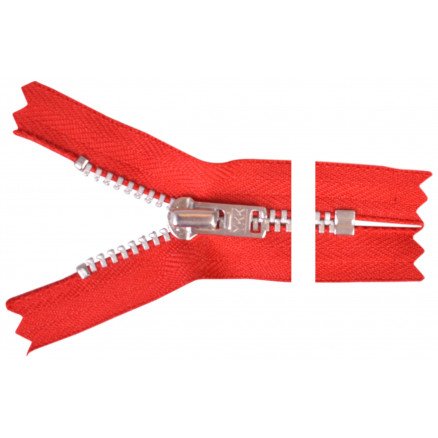 YKK Glidelås Aluminium 22cm 4mm Rød YKK Glidelås Aluminium 22cm 4mm Rød