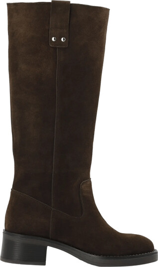 Bianco Mary Knee High Pull On Boot Suede Brun 38
