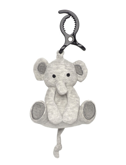 Geggamoja Stroller Soft Toy Grey Elephant - Multi/patterned - ONE SIZE