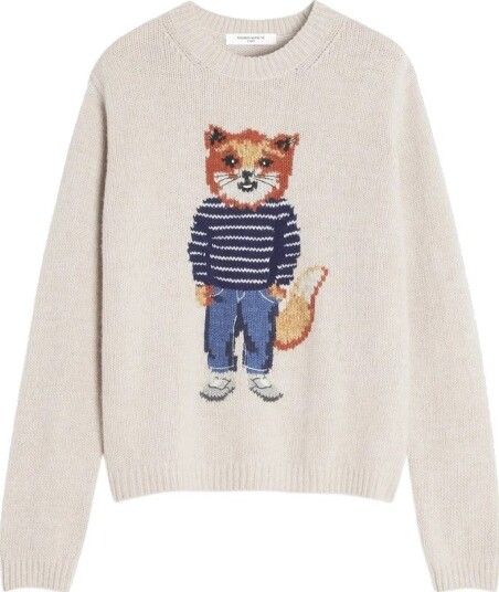 Maison Kitsuné Dame Strikkevarer Beige L