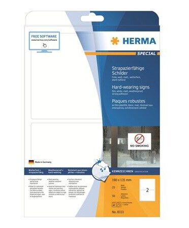 HERMA film labels - matte - 50 label(s) - 135 x 190 mm