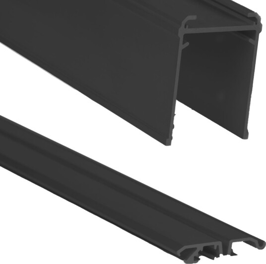 Lind Budget gulv/takskinne m/ekstra spor 245 cm sort