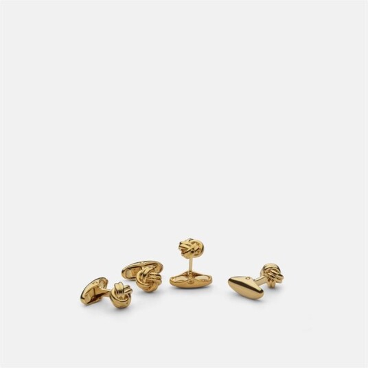 Skultuna Shirt Studs Metal Knot - Gold Skultuna Shirt Studs Metal Knot - Gold