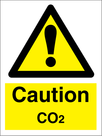 Jo Safety Caution CO2 Self Adhesive Vinyl V NM 200 x 150 mm IMO 107016VNM