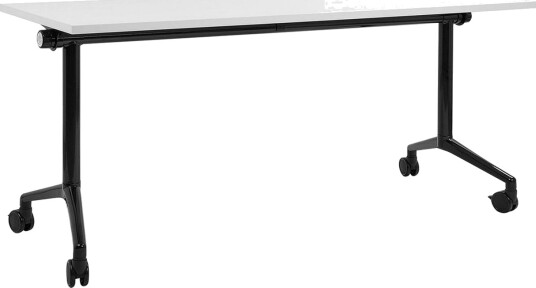 Hopfällbart skrivbord Beliani Cavi Ljus trä/svart 120x60x75 cm White\|\|Black 160x60x75 cm