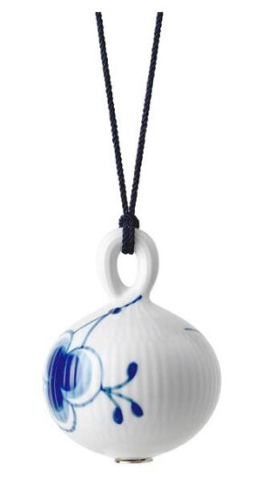 Royal Copenhagen - Blå Mega Riflet julekule 9,5 cm deco 1