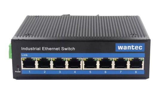 WANTEC - Industrial Ethernet Switch für Hutschiene, 8 Port WANTEC - Industrial Ethernet Switch für Hutschiene, 8 Port