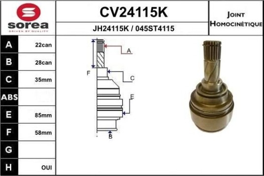 Drivledd EAI CV24115K Drivledd EAI CV24115K