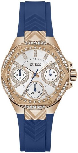 Guess Dameklokke GW0774L3 Envy Sølvfarget/Gummi Ø38 mm