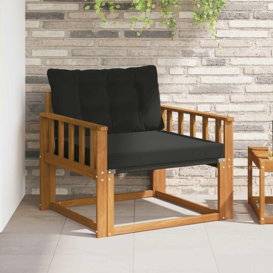 vidaXL Utendørs sofa sett Massiv akasietre og Textilene Naturlig