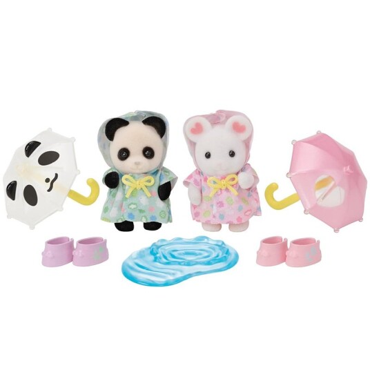 Sylvanian Families Regnvær Dukker & Dukkehus Sett - Barnehagevenner for 3+ år