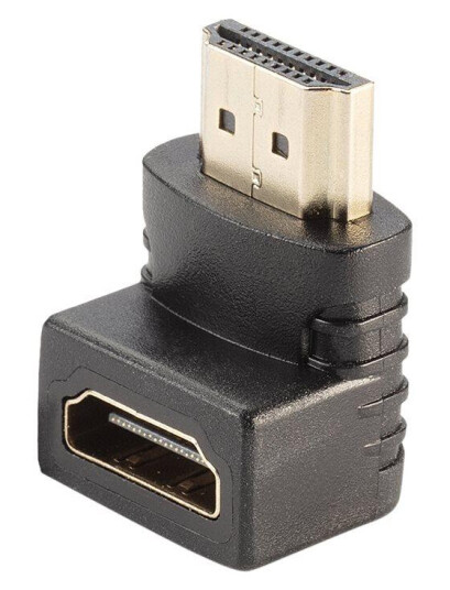 Lindy 90° HDMI Adapter Hunkjønn Gullbelagt for Strømkabler