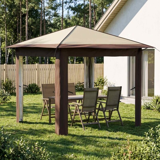vidaXL Gazebo uten sidevegg 2,6 x 2,6 m Krem og brun