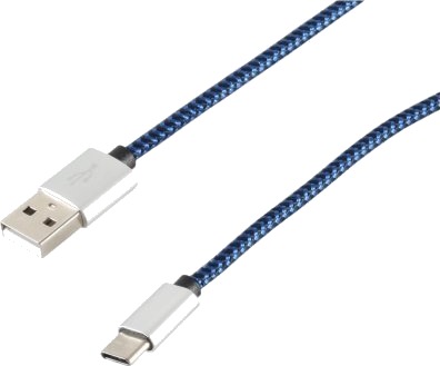 S/Conn 14-50024, 2 M, Usb A, Usb C, Usb 2.0, 0,48 Gbit/S, Blå